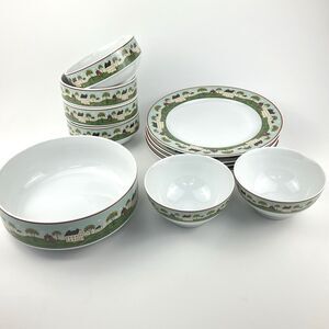 Warren Kimble Country Life Folk Brandon House Sakura Dish Set VTG